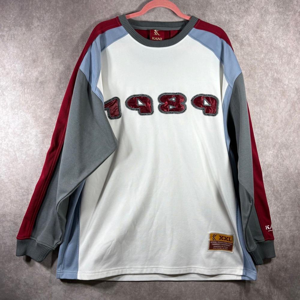 Vintage 90s Karl Kani Shirt Mens XXL White Colorblock Jersey Streetwear Urban